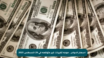 أسعار الدولار.. موجة تغيرات غير متوقعة في 29 أغسطس 2025